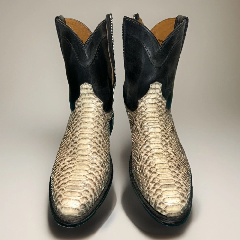 Freebird Desperado Exotic Python Skin Black Leather Ankle Cowboy Boots Size 10